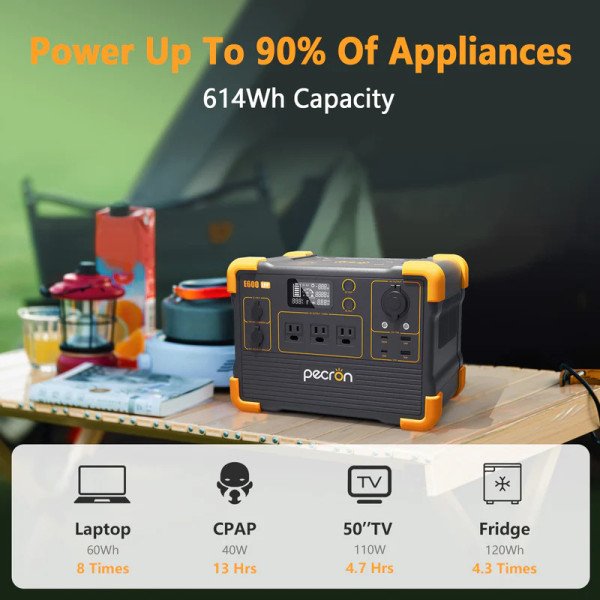 Pecron E600LFP 1200W Portable Solar Station